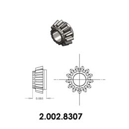 KaVo M25L / 25LP Series Top Drive Axle 13 Tooth Tapered Gear